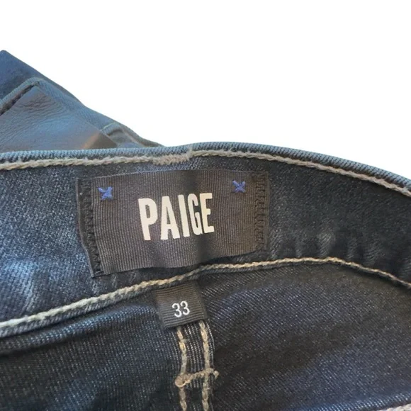 Paige Lennox Slim Fit Men’s Jeans Size 33 Dark Wash Premium Stretch Denim in EUC - Picture 11 of 15